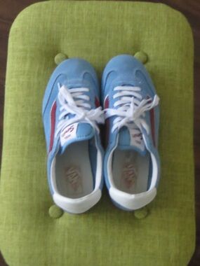 women’s size 8.5-9.5 blue & red vans sneakers